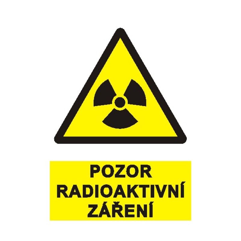 Samolepka Pozor radioaktivní záření A6