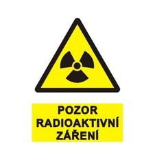 Samolepka Pozor radioaktivní záření A6