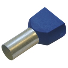 Dutinka dvojitá, průřez 2x2,5mm2 / délka 10mm, dle UL, CSA a DIN46228 bezhalogenová modrá