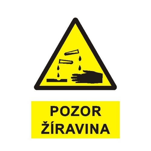 Samolepka Pozor žíravina 0502 A5