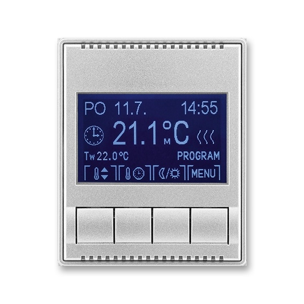 Termostat univerzální programovatelný (ovládací jednotka), titanová, ABB Time 3292E-A10301 08