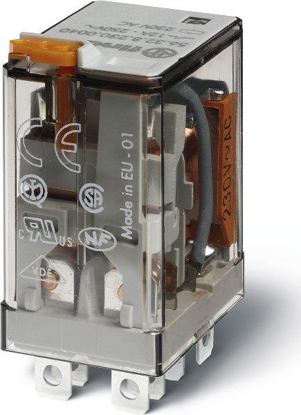 FINDER miniaturní výkonové relé DIN 2P/12A/230V AC