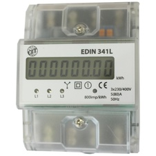 EDIN 341L Modulární elektroměr 1 tarifní, digitální, 80A, 3 fázový, 4.5M, Eleman