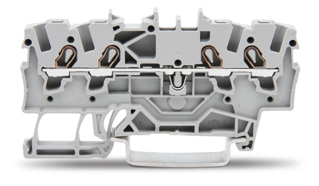 Wago 4vodičová průchozí(řadová) svorka; šedá 1,5 mm2