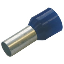 Dutinka izolovaná, průřez 2,5mm2 / 18mm / ID 4,3mm UL, CSA a DIN46228 bezhalogenová modrá