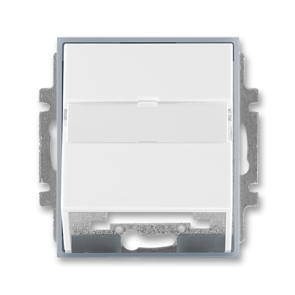 ABB ELEMENT Kryt zásuvky komunikační s popisovým polem, bílá/ledově šedý