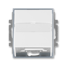 ABB ELEMENT Kryt zásuvky komunikační s popisovým polem, bílá/ledově šedý