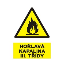 Samolepka Hořlavá kapalina III.třídy  0399F A6