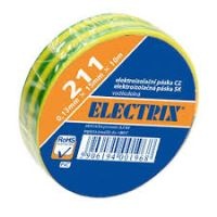 Izolační páska PVC Electrix 211 0,13mm x 15mm x 10m zelenožlutá