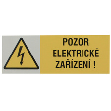 Samolepka Pozor elektrické zařízení 0101 arch 18ks 9x3,2