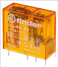 FINDER pomocné relé, DIN/PS, 2P/8A, 24V AC