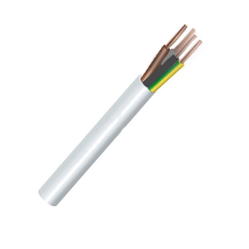 Kabel CYSY 4Gx2,5 (C) BÍ Kabel H05VV-F 4x2,5 mm ohebný - bílý
