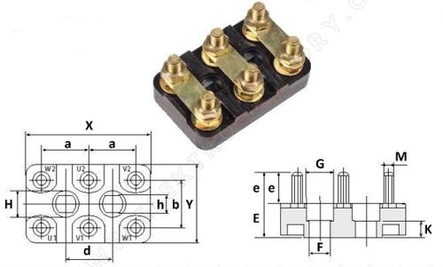 Svorkovnice 4AP100-132 komplet; M5 pozinkovaný