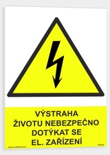 Samolepka Výstraha-život.nebezpečno dotyk.el.zařízení A6